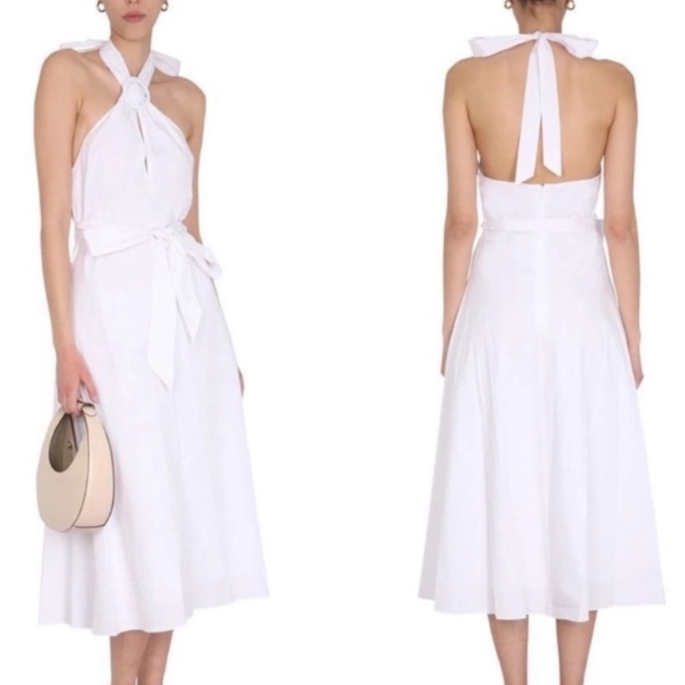 NWT STAUD Kai Dress Elegant White Halter